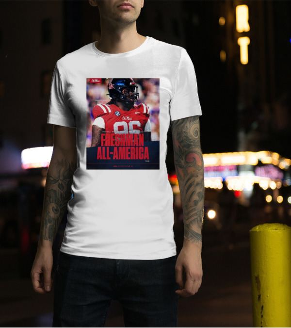 Ole Miss Rebels Jamarious Brown Freshman All-America Football Writers Association Team T-Shirt