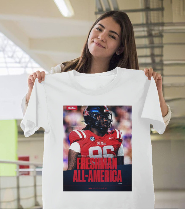 Ole Miss Rebels Jamarious Brown Freshman All-America Football Writers Association Team T-Shirt