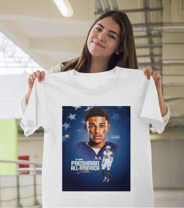 Notre Dame Fighting Irish Leonard Moore FWAA Freshman All-America Team Cornerback T-Shirt