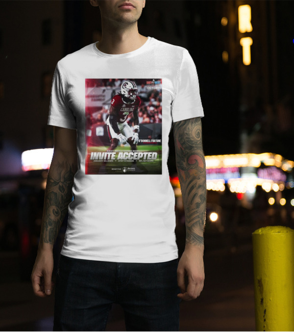 East-West Shrine Bowl Invite Accepted O'Donnell Fortune South Carolina Gamecocks January 30 2025 AT&T Stadium NFL Network T-Shirt