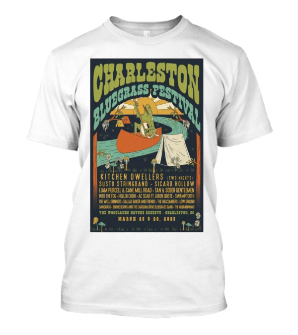 Charleston Bluegrass Festival March 28-29 2025 Kitchen Dwellers Susto Stringband Sacrad Hollow Nature Reserve Charleston SC T-Shirt