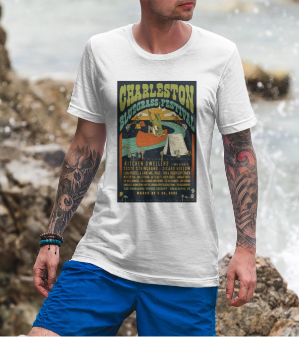 Charleston Bluegrass Festival March 28-29 2025 Kitchen Dwellers Susto Stringband Sacrad Hollow Nature Reserve Charleston SC T-Shirt