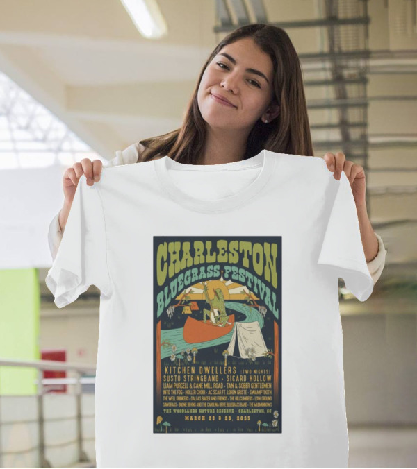 Charleston Bluegrass Festival March 28-29 2025 Kitchen Dwellers Susto Stringband Sacrad Hollow Nature Reserve Charleston SC T-Shirt