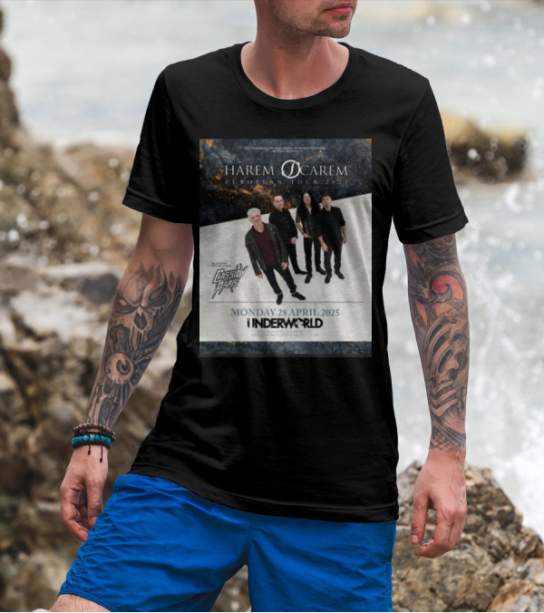 Harem Scarem European Tour 2025 Featuring Cassidy Paris Monday 28 April Underworld London T-Shirt