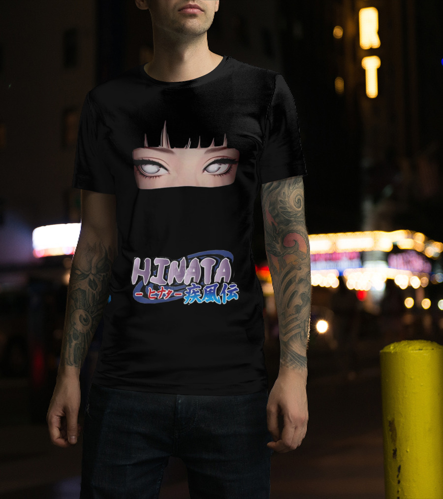 Hinata Hyuga Eyes Japanese Text Anime Style T-Shirt