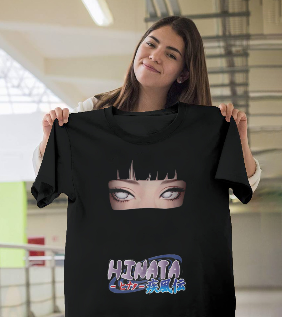 Hinata Hyuga Eyes Japanese Text Anime Style T-Shirt