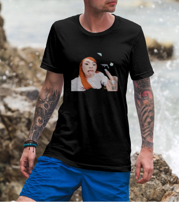 Ice Spice Tongue Out Middle Finger Iconic Gesture T-Shirt