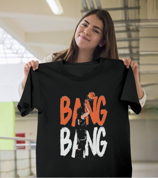 Jalen Brunson Basketball Bang Bang Orange White Combination T-Shirt