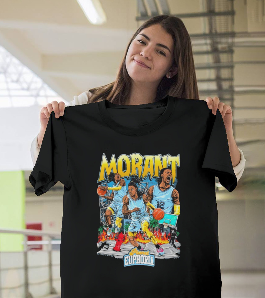 Morant Planet Euphoria Basketball Action Scene T-Shirt