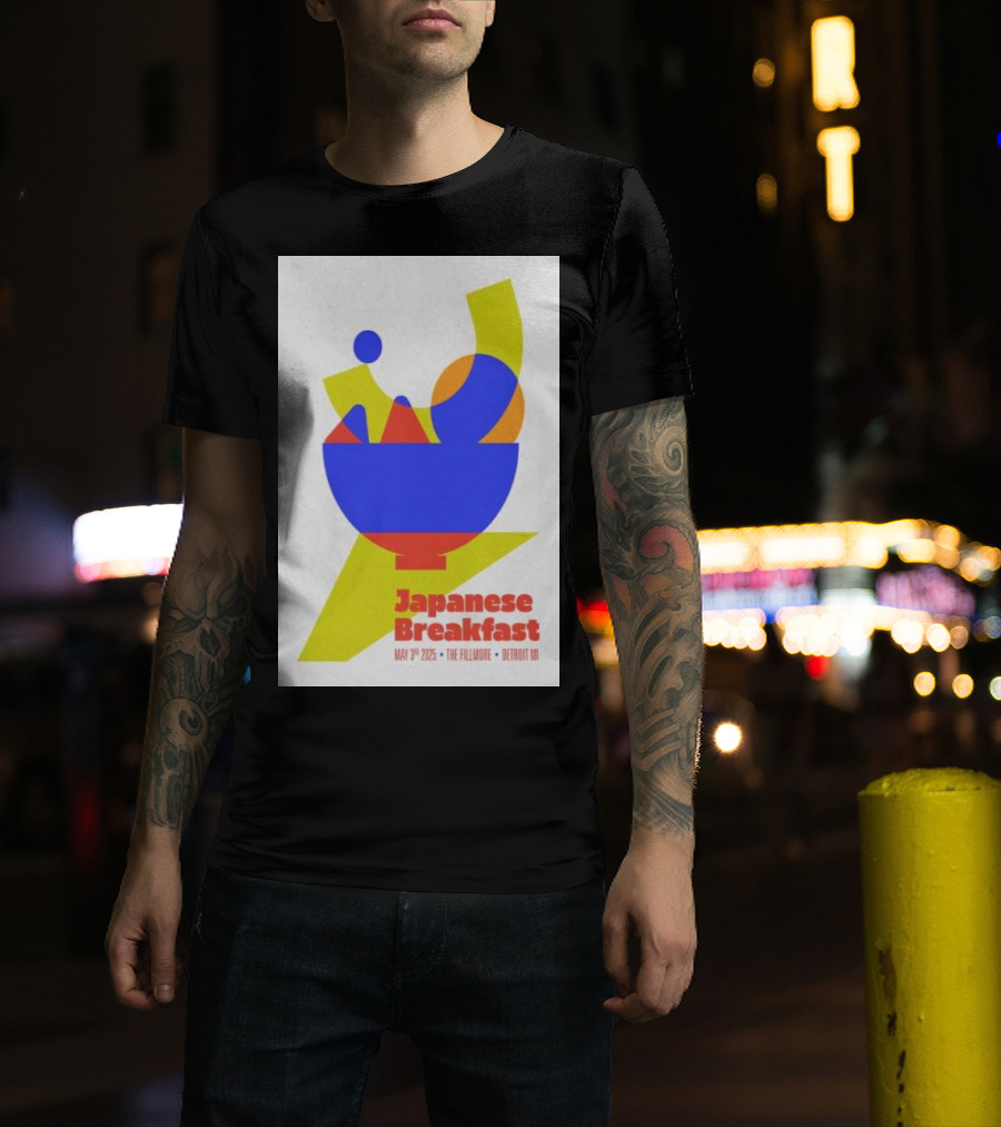 Japanese Breakfast May 3 2025 The Fillmore Detroit MI Abstract Shapes Bowl Design T-Shirt