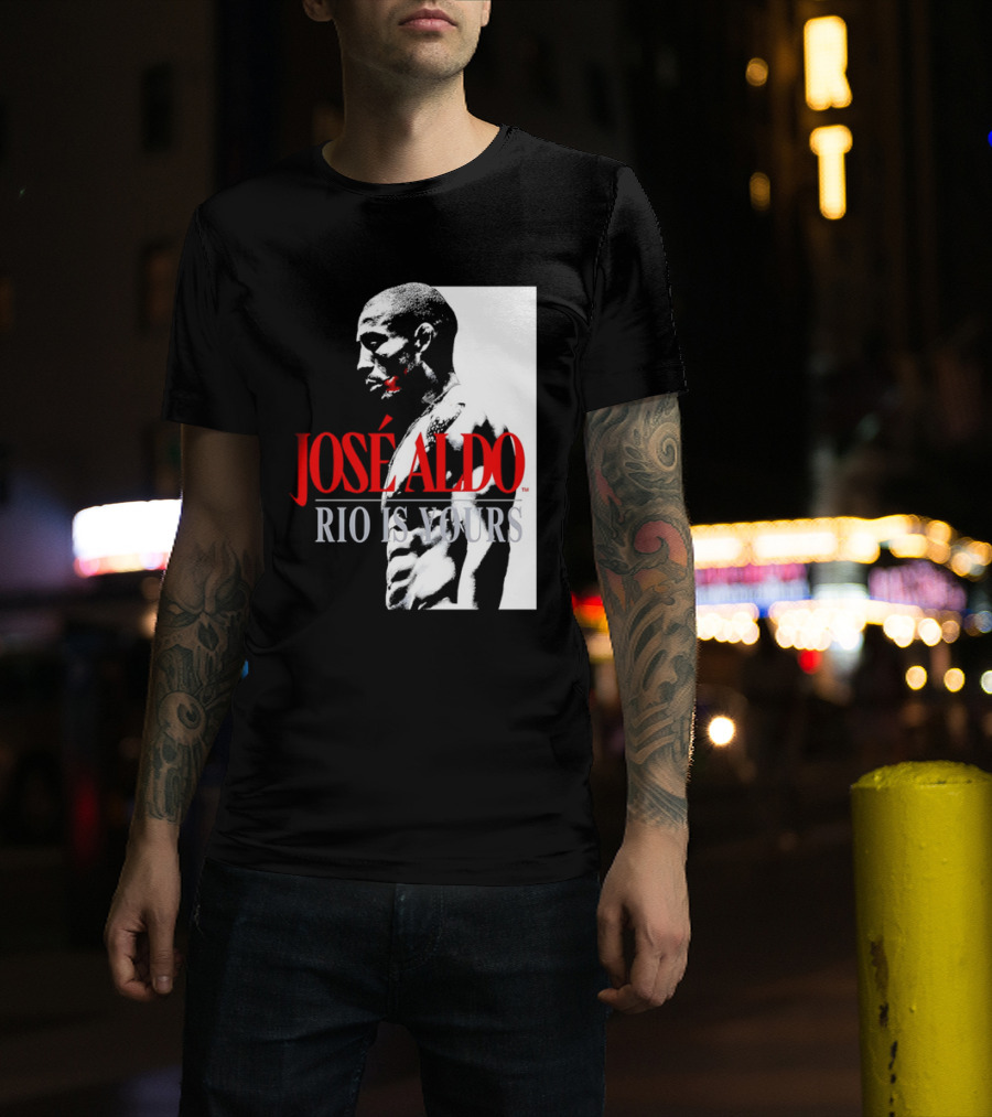 José Aldo Rio Is Yours Retro Black And White Profile T-Shirt