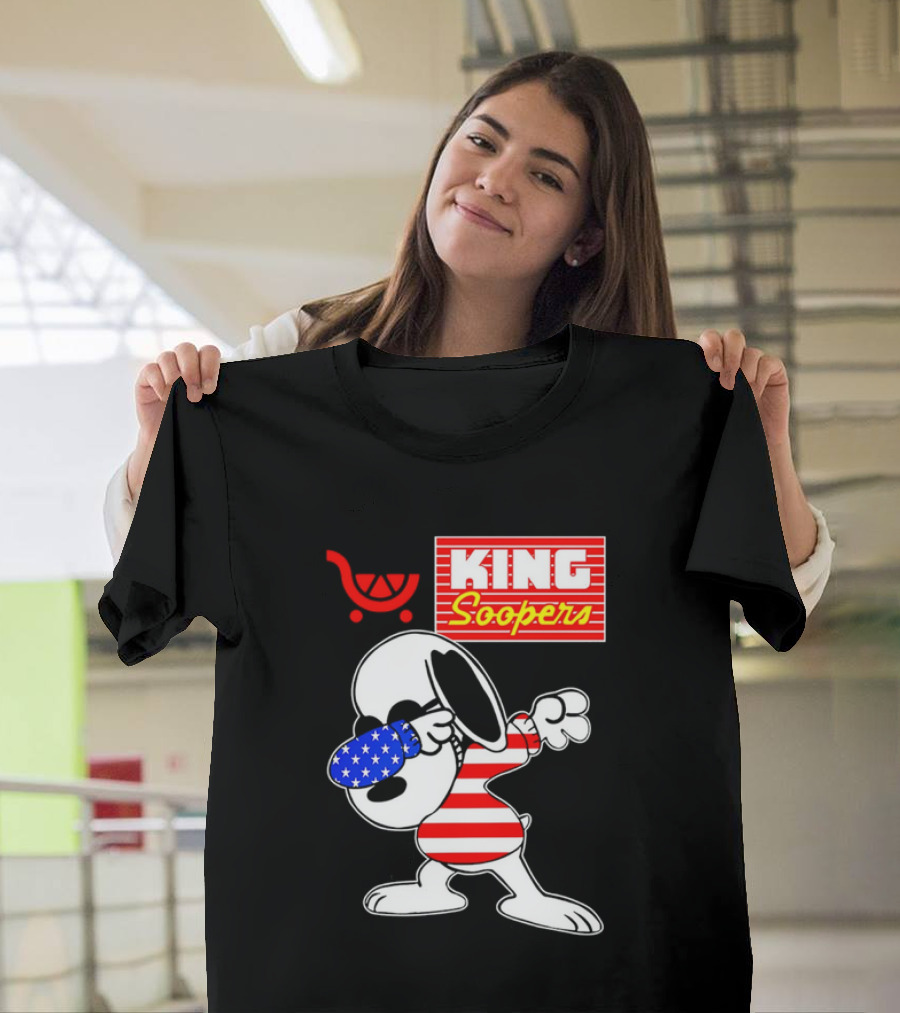 King Soopers Snoopy Dabbing USA Flag Style T-Shirt