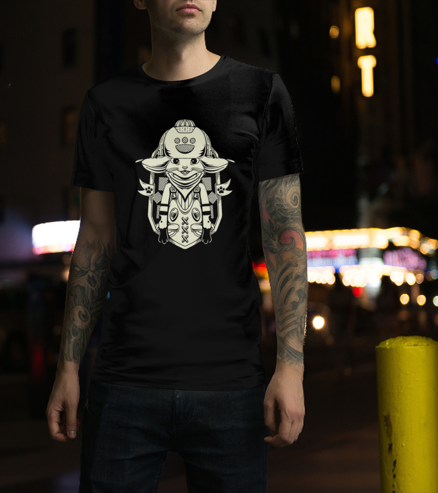 Little Buddy Cartoon Alien Creature In Tribal Style T-Shirt