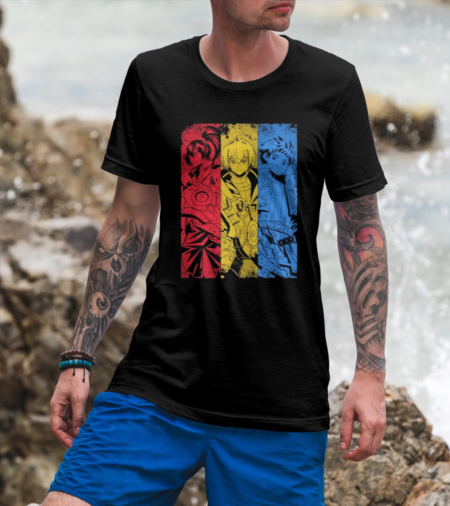 Main Characters Manga Sci-Fi Cybernetics Concept Art T-Shirt