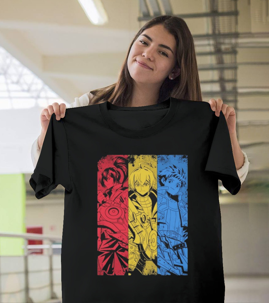 Main Characters Manga Sci-Fi Cybernetics Concept Art T-Shirt