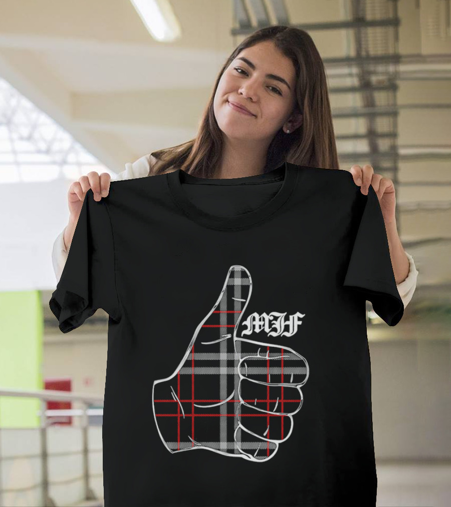 "MJF Thumbs Up Plaid Pattern" T-Shirt