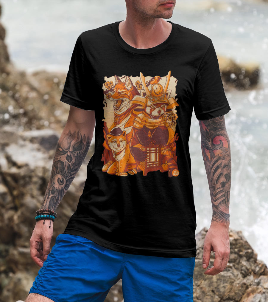 Placeholder Sizer 10th Anniversary Red Panda Samurai Fox Dog T-Shirt