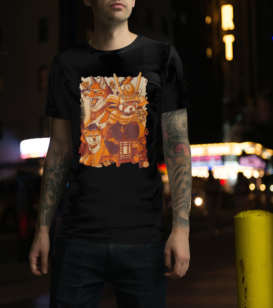 Placeholder Sizer 10th Anniversary Red Panda Samurai Fox Dog T-Shirt