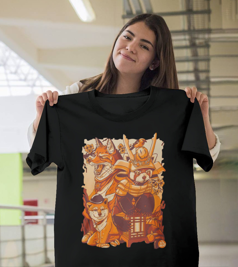 Placeholder Sizer 10th Anniversary Red Panda Samurai Fox Dog T-Shirt