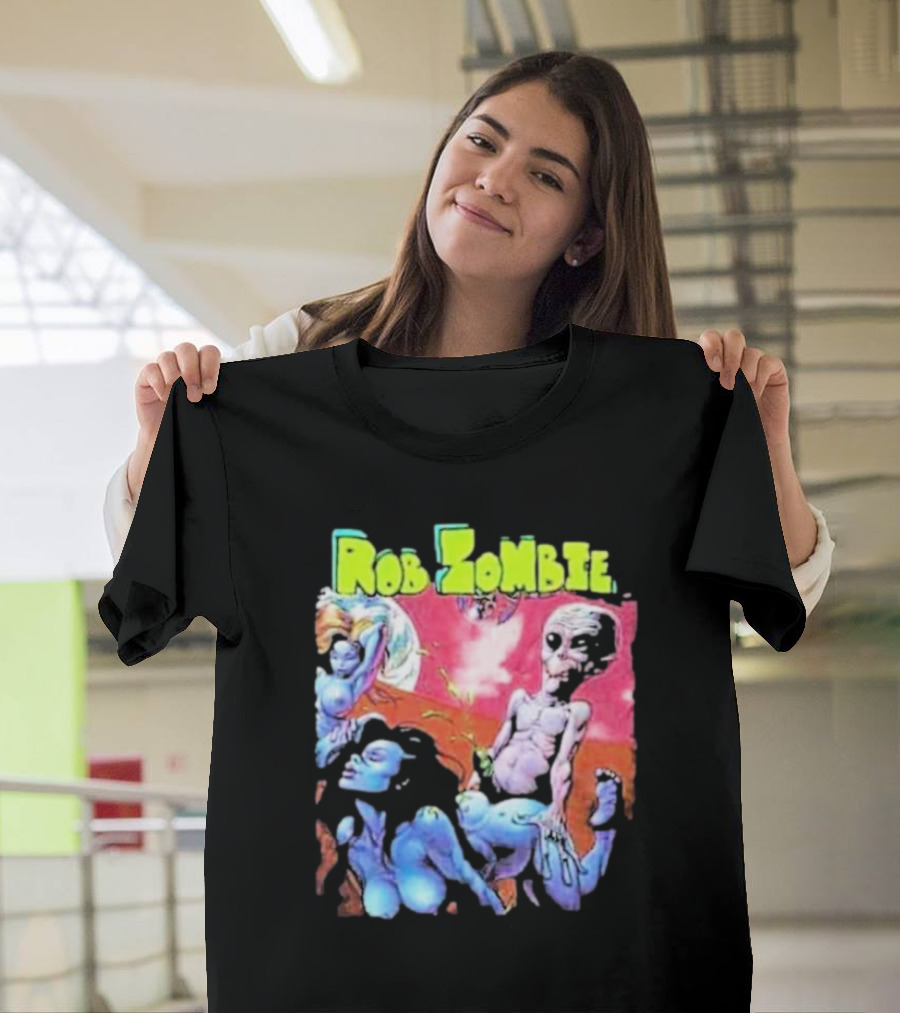 Rob Zombie Colorful Extraterrestrial Humor Scene T-Shirt