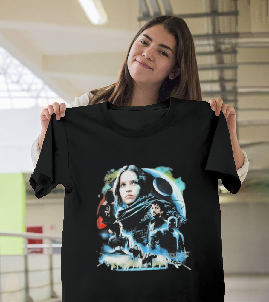 Rogue One A Star Wars Story Geeks Rule 15 Jyn Erso Cassian K-2SO Darth Vader Silkscreen T-Shirt