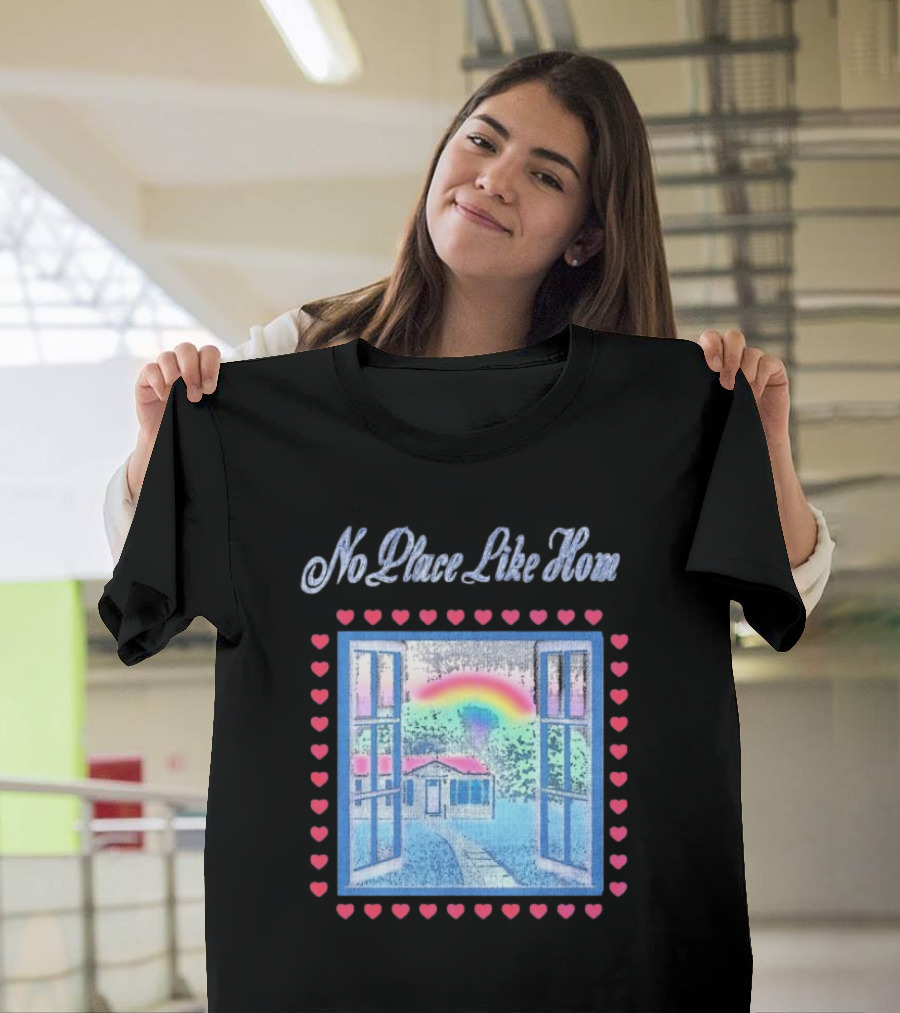 No Place Like Home Tour 2025 Window Heart Rainbow House T-Shirt