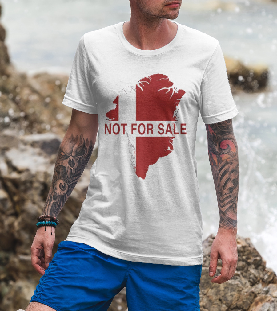 Greenland Not For Sale 2025 Red Map Protest T-Shirt