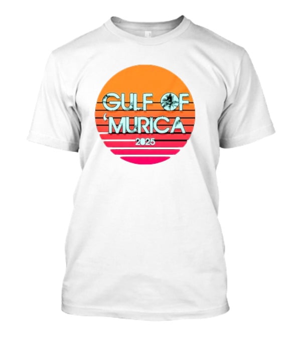 Gulf Of 'Murica 2025 Vintage Retro Sunset Vibe T-Shirt