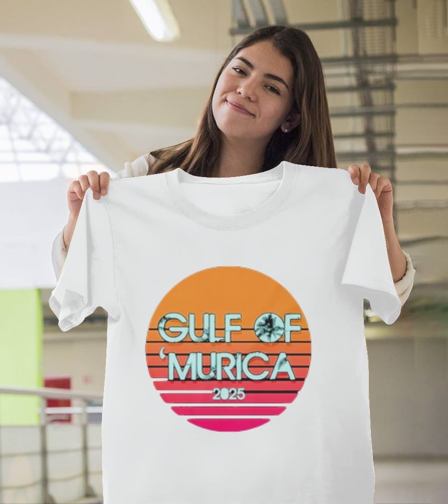 Gulf Of 'Murica 2025 Vintage Retro Sunset Vibe T-Shirt