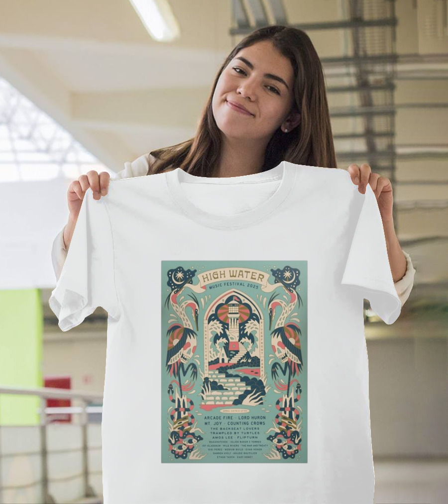 High Water Music Festival 2025 North Charleston April 26-27 Arcade Fire Lord Huron Mt. Joy Counting Crows T-Shirt