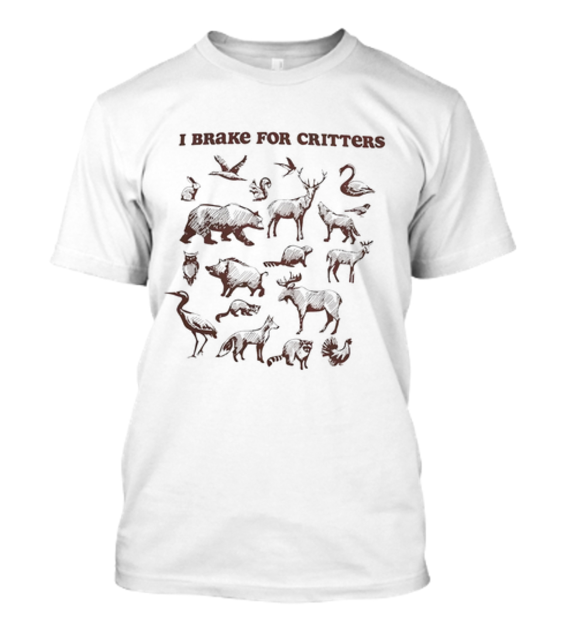 I Brake For Critters Animal Silhouettes Wildlife Conservation T-Shirt