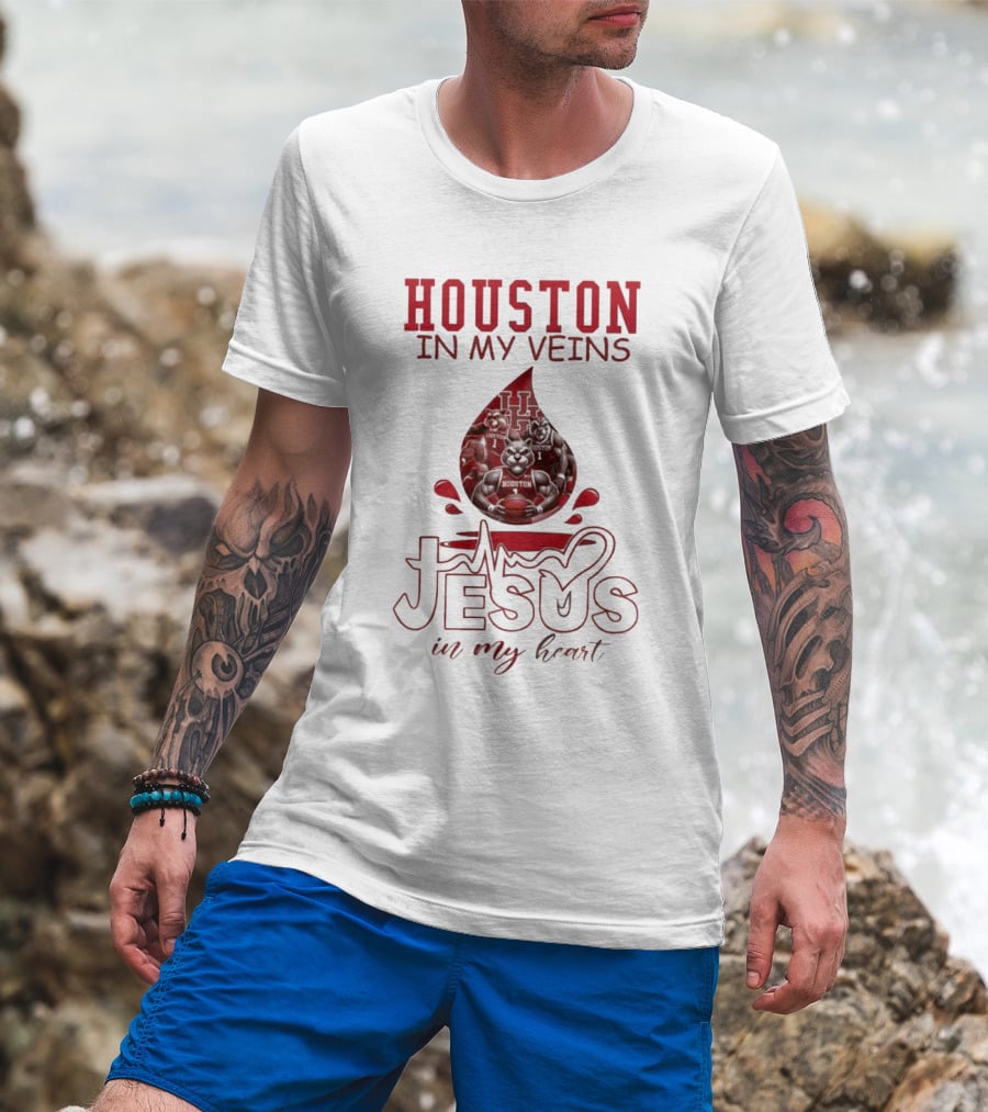 Houston In My Veins Jesus In My Heart 2025 T-Shirt