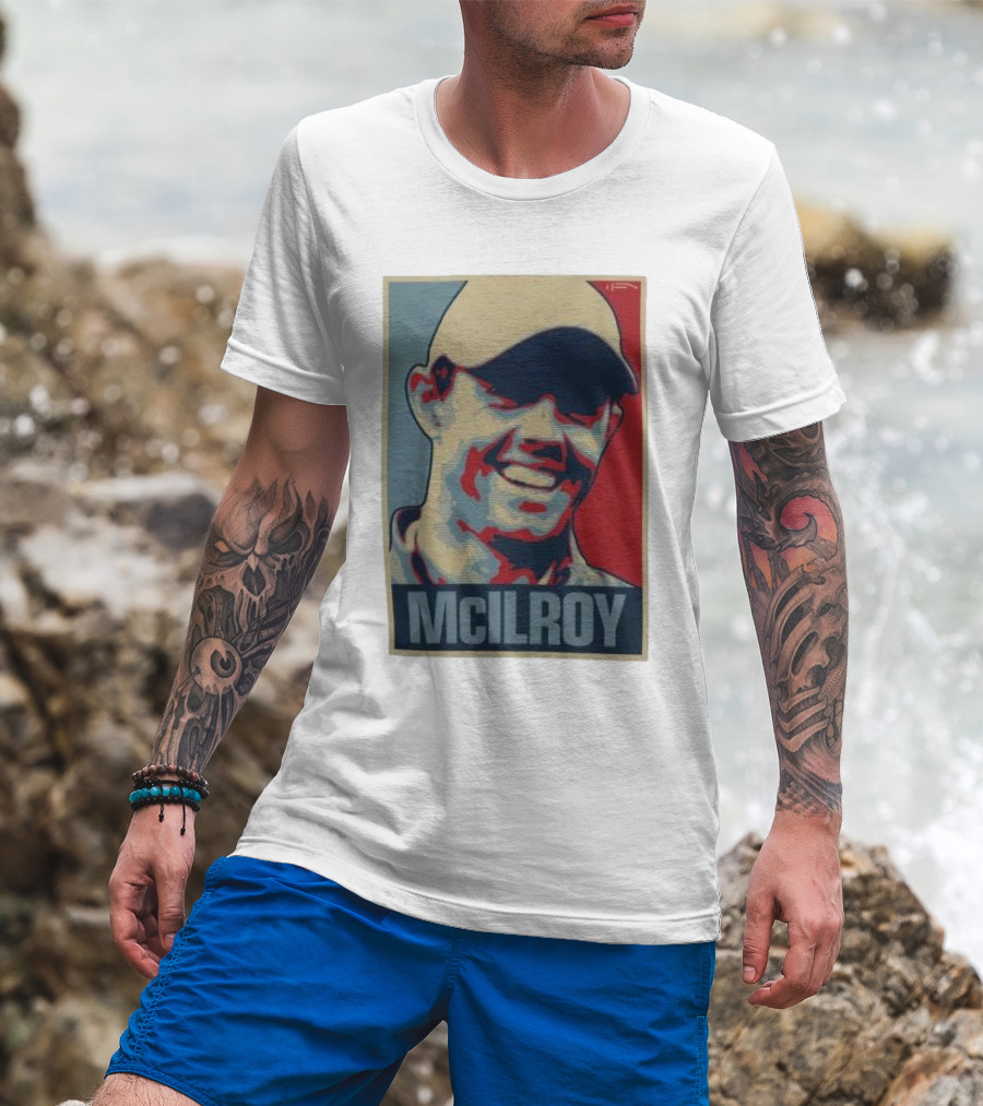 Ireland Rory McIlroy Masters Tournament Vintage Iconic Golf Portrait T-Shirt