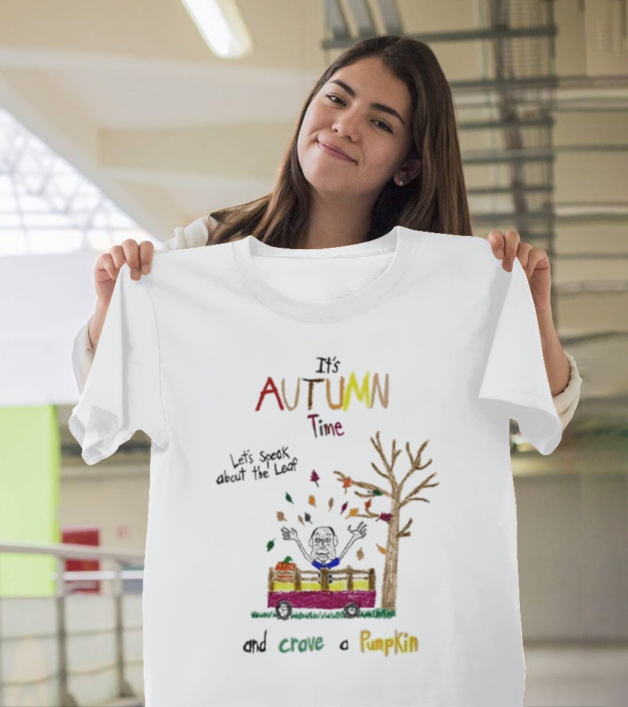 Autumn Time Leaves Falling Tree Carve Pumpkin Truck T-Shirt