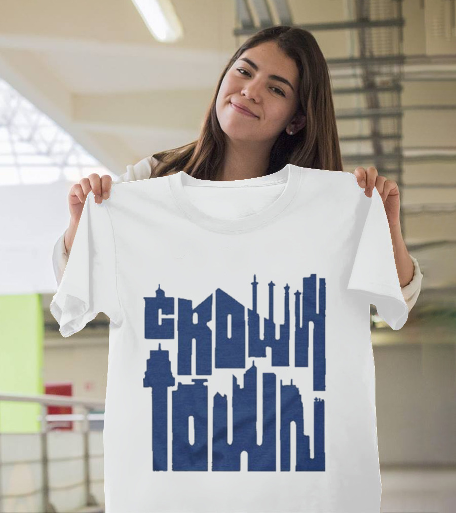 Kansas City Royals Crown Town Skyline Text Art T-Shirt