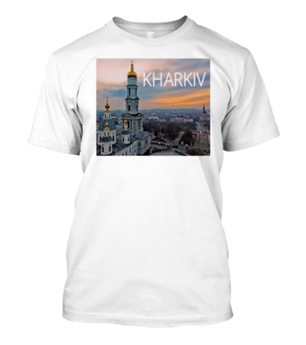 Kharkiv City Skyline With Famous Cathedral Sunset View T-Shirt
