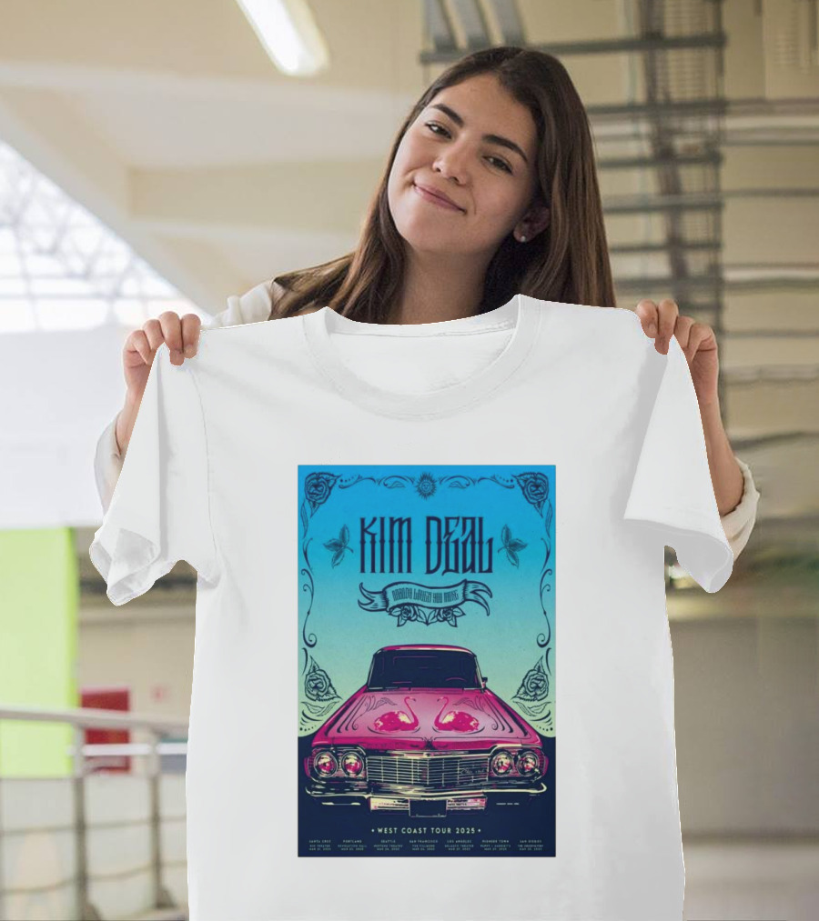 Kim Deal West Coast Tour 2025 Fillmore San Francisco March 26 Car Design T-Shirt