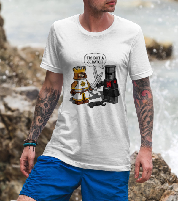 King Arthur And The Black Knight Monty Python And The Holy Grail X LEGO Minifigs King Vs Knight T-Shirt