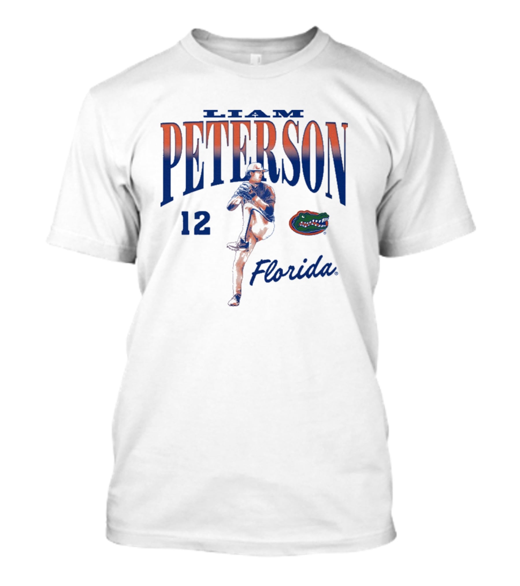 Liam Peterson 12 Florida Gators Baseball NCAA Division I 2025 T-Shirt