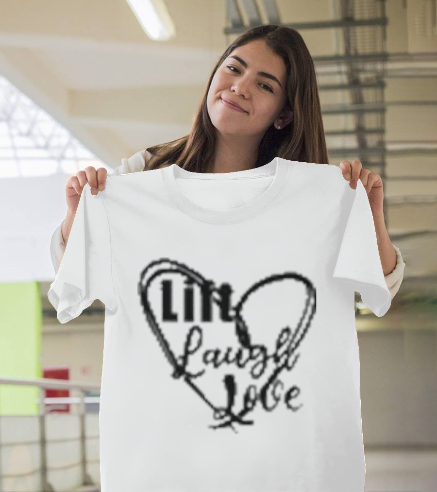 Lift Laugh Love Scribbled Heart Dark Mode T-Shirt