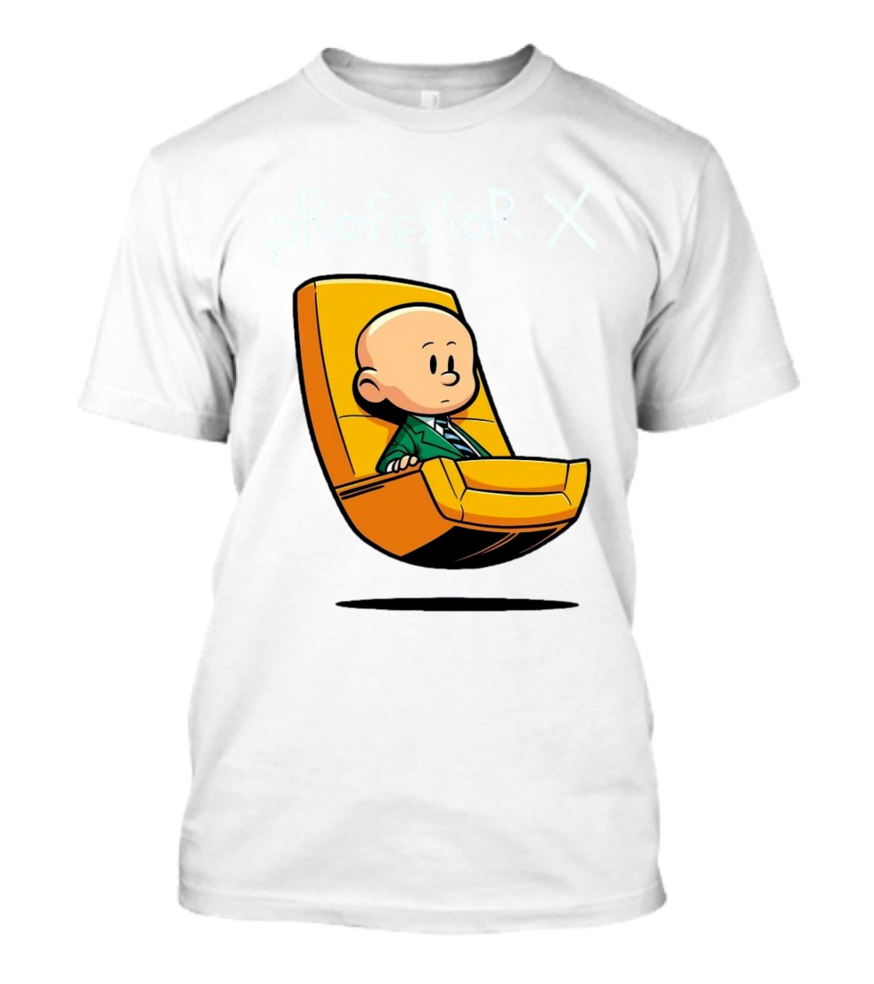 Professor X Cartoon Style In Yellow Chair T-Shirt