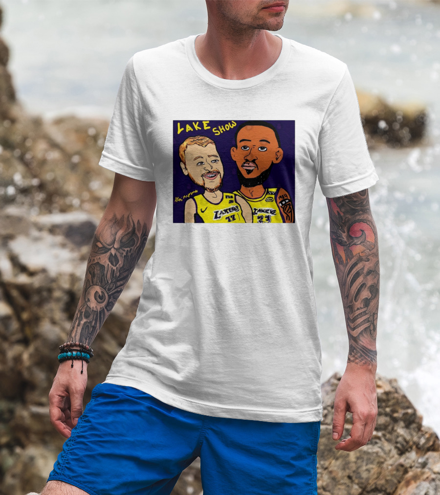 LeBron James And Luka Dončić Lake Show Lakers Cartoon Art 23 77 T-Shirt