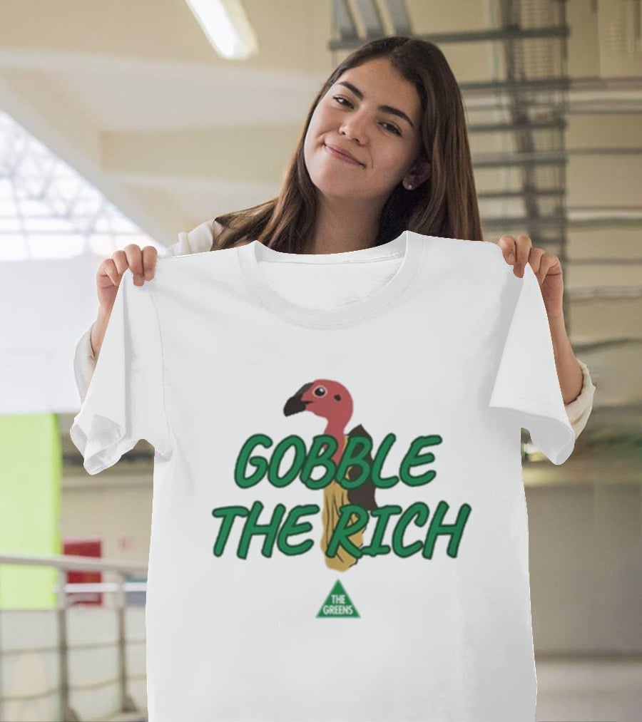 Larissa Waters Gobble The Rich Turkey Graphic T-Shirt