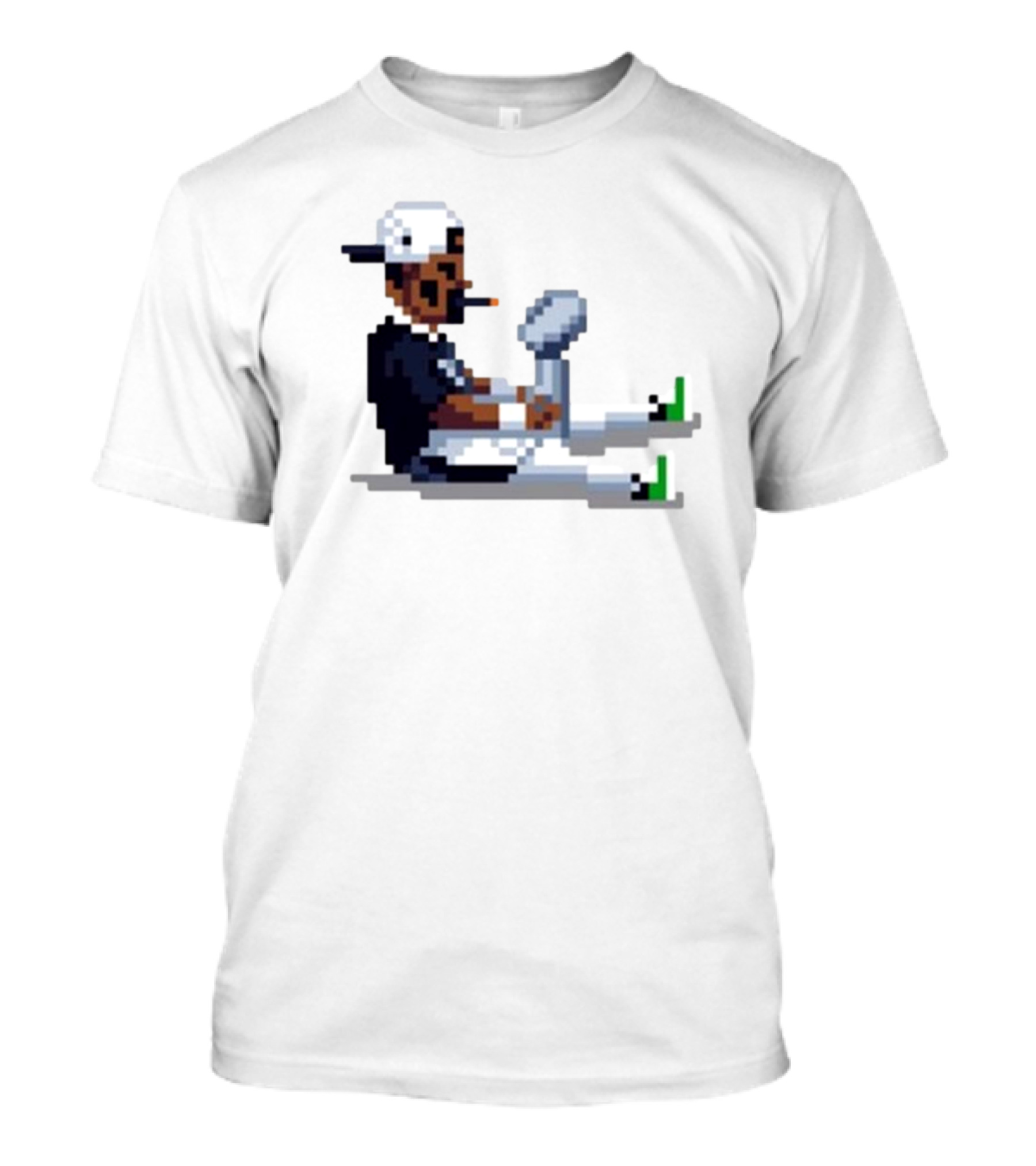 Jalen Hurts Philadelphia Eagles Champs 2025 Pixel Pigskin Player Holding Trophy T-Shirt