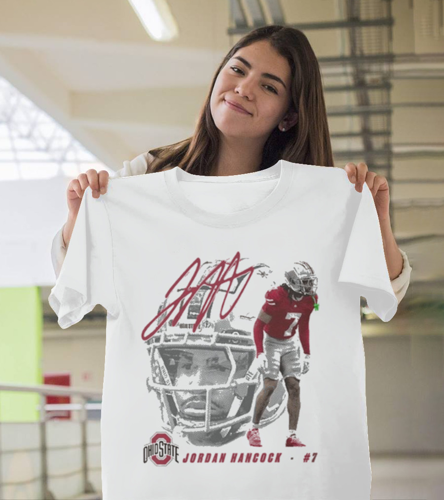 Ohio State Football Jordan Hancock #7 Player Signature T-Shirt