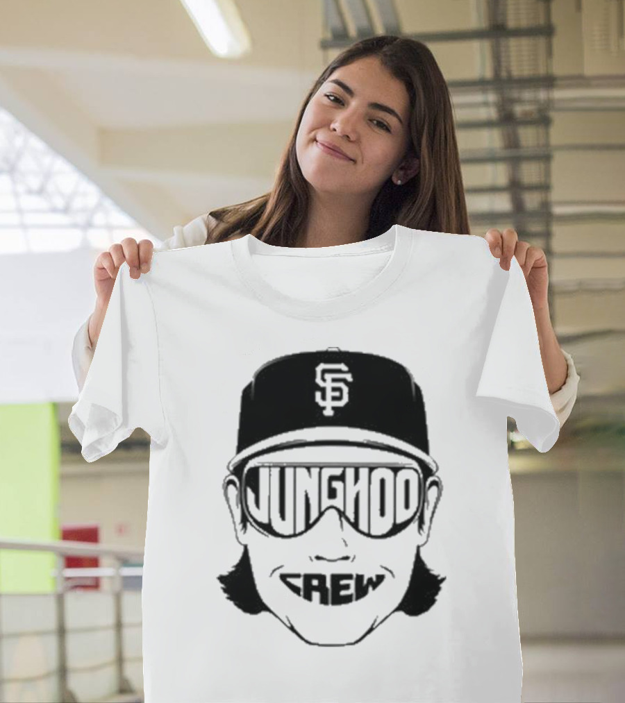 Jung Hoo Crew 2025 San Francisco Giants Baseball Cap And Sunglasses T-Shirt