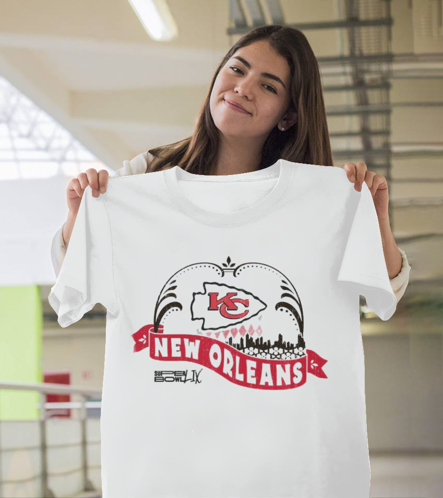 Kansas City Chiefs KC New Orleans Super Bowl LIX Majestic Threads T-Shirt