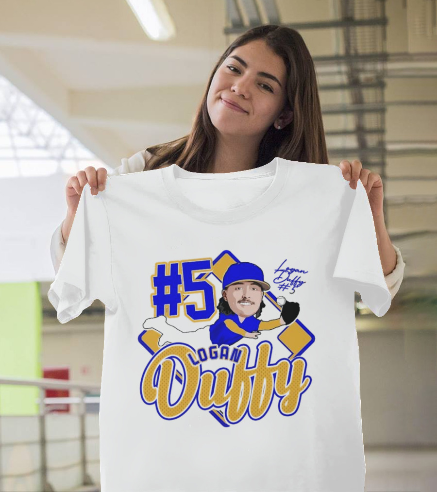 Logan Duffy #5 Baseball Player Illustration 2025 T-Shirt