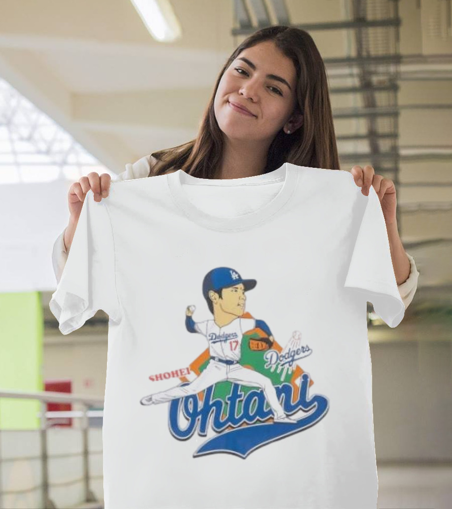 Los Angeles Dodgers Shohei Ohtani Cartoon Player Dodgers Ohtani T-Shirt