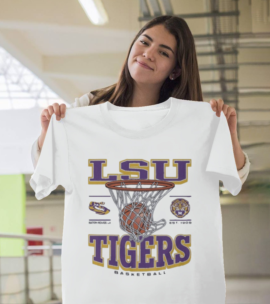 LSU Tigers Basketball Established 1909 Game Time T-Shirt